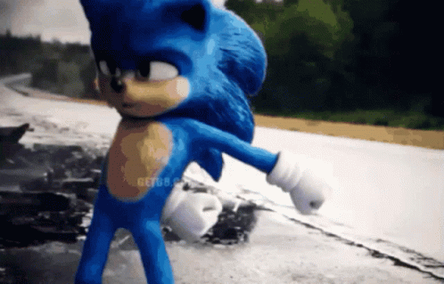 A Picture Of Sonic The Hedgehog From The Movie GIF