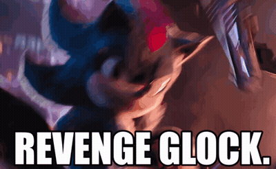 A Picture Of Sonic The Hedgehog With The Words Revenge Clock Below It GIF
