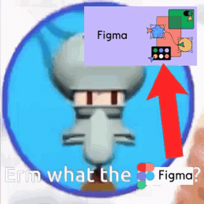 A Picture Of Squidward From Spongebob Squarepants With The Word Figma On It GIF