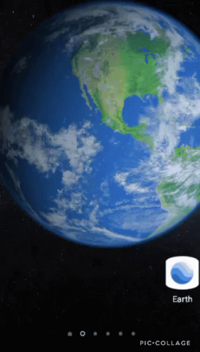 A Picture Of The Earth Is Displayed On The Screen Of A Phone GIF