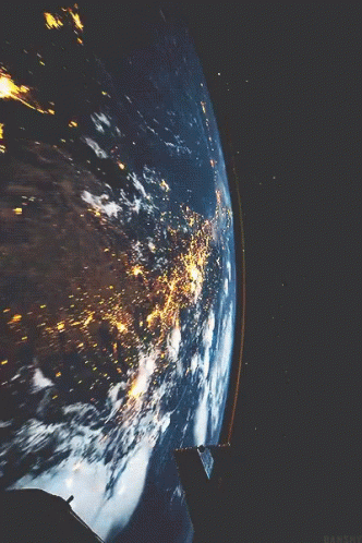 A Picture Of The Earth Taken From Space Has The Word Banshy On The Bottom GIF