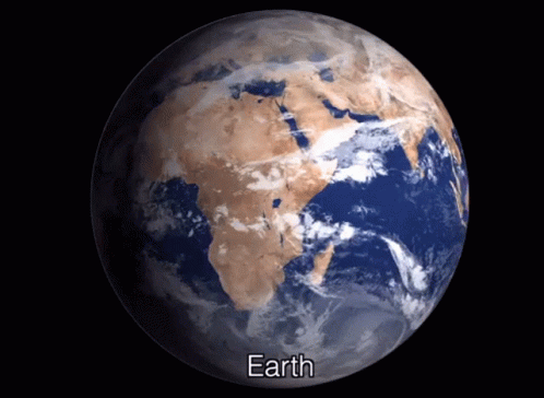 A Picture Of The Earth With The Word Earth Written On It GIF