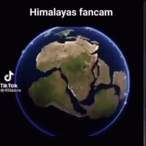 A Picture Of The Earth With The Words `` Himalayas Fancam '' On It . GIF