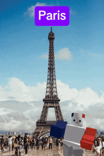 A Picture Of The Eiffel Tower And The Word Paris GIF