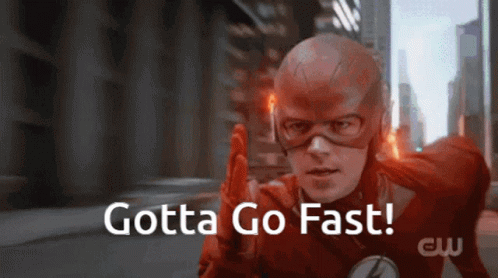 A Picture Of The Flash With The Words Gotta Go Fast On The Bottom GIF