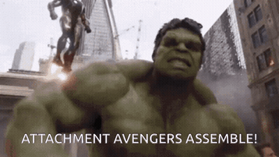 A Picture Of The Hulk With The Words Attachment Avengers Assemble Behind Him GIF