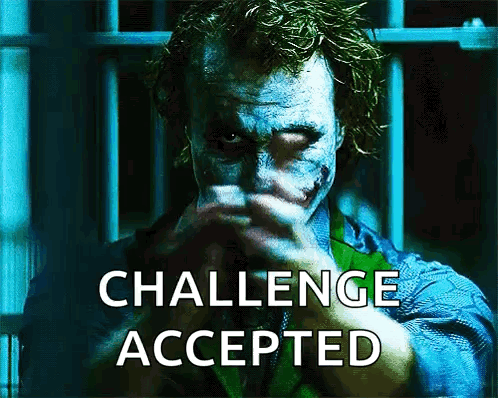 Joker With Challenge Accepted Text GIF