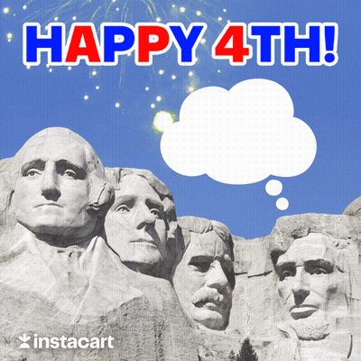 A Picture Of The Mount Rushmore With The Words Happy 4Th Written Above It GIF
