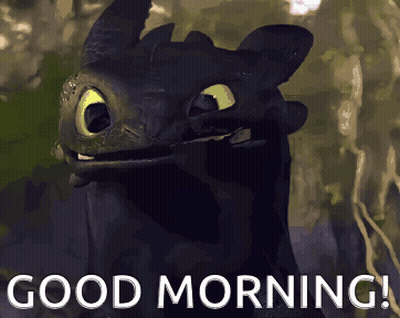 A Picture Of Toothless From How To Train Your Dragon With The Caption Good Morning GIF