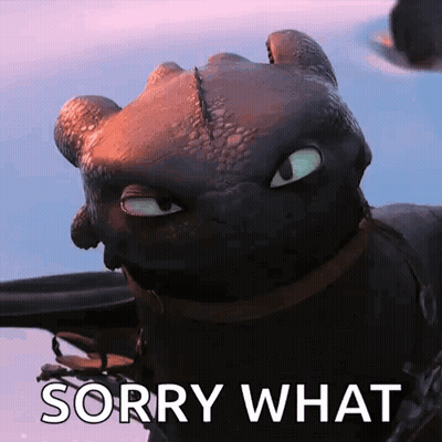 A Picture Of Toothless From How To Train Your Dragon With The Caption " Sorry What " GIF