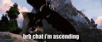 A Picture Of Toothless From How To Train Your Dragon With The Words Brb Chat I 'M Ascending GIF