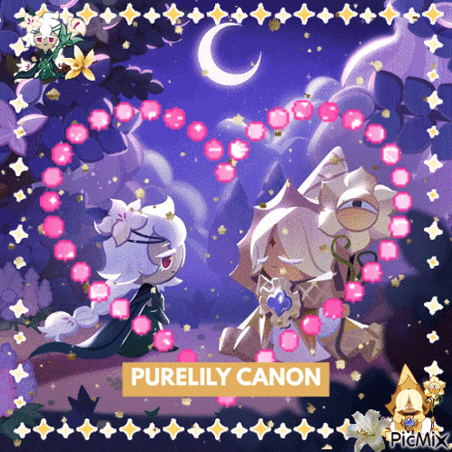 A Picture Of Two Cookies With The Words Purelily Canon In The Upper Right Corner GIF