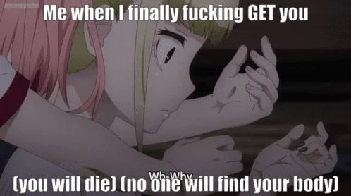 A Picture Of Two Girls With The Caption Me When I Finally Fucking Get You You Will Die GIF