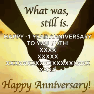 A Picture Of Two Hands Holding Each Other With The Words Happy 1 Year Anniversary To You Both GIF
