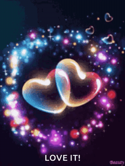 A Picture Of Two Hearts With The Words Love It GIF