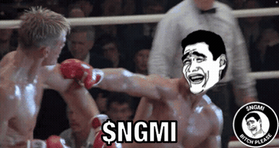 A Picture Of Two Men Boxing With The Caption $ Ngmi GIF