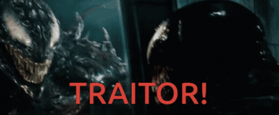 A Picture Of Two Monsters With The Word Traitor In Red GIF