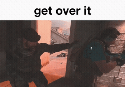 A Picture Of Two Soldiers With The Words Get Over It On The Bottom GIF