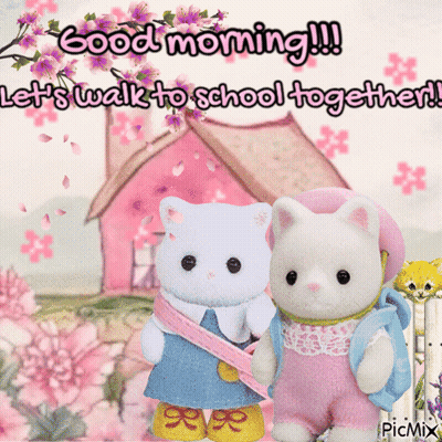 A Picture Of Two Stuffed Animals That Says Good Morning GIF