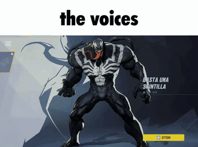A Picture Of Venom With The Words The Voices Above It GIF