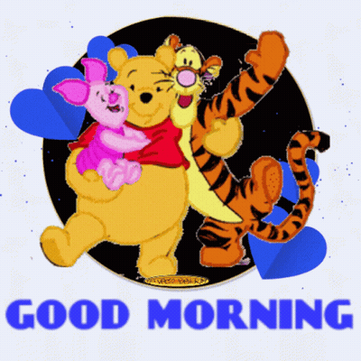 A Picture Of Winnie The Pooh And Tigger With The Words Good Morning GIF