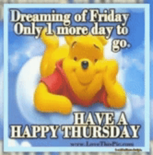 A Picture Of Winnie The Pooh Wishing A Happy Thursday GIF