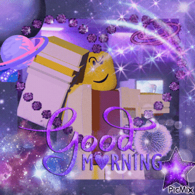 A Picture That Says Good Morning With A Cartoon Character GIF
