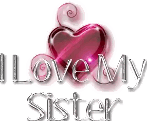 A Picture That Says I Love My Sister With A Heart Sticker