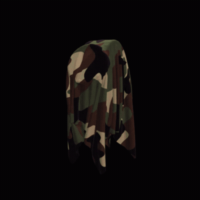 A Piece Of Cloth With A Camouflage Pattern On It On A Black Background GIF