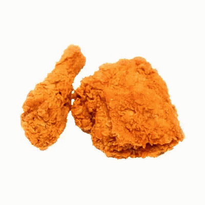 A Piece Of Fried Chicken And A Piece Of Fried Chicken On A White Background GIF