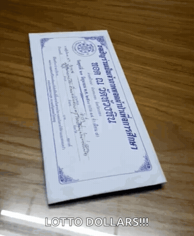 A Piece Of Paper That Says Lotto Dollars On The Bottom GIF