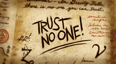 A Piece Of Paper That Says Trust No One GIF