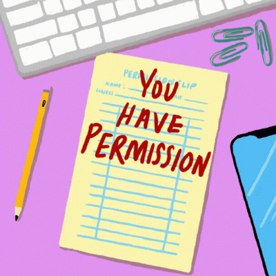 A Piece Of Paper That Says ' You Have Permission To Be Human ' GIF