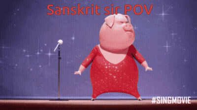 A Pig Singing Into A Microphone With The Words Sanskrit Sir Pov GIF