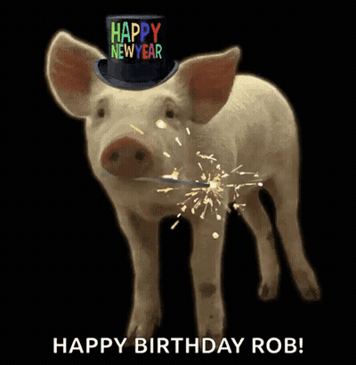 A Pig Wearing A Top Hat And Holding A Sparkler Is Celebrating New Year 'S Eve . GIF