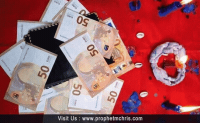 A Pile Of 50 Euro Bills Laying On A Red Cloth GIF