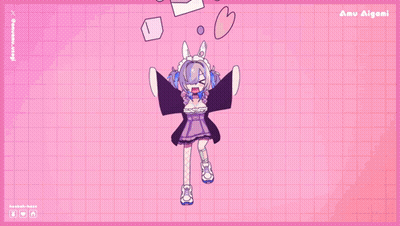 A Pile Of Pink Hearts With A Bunny Sitting On Top Of It GIF