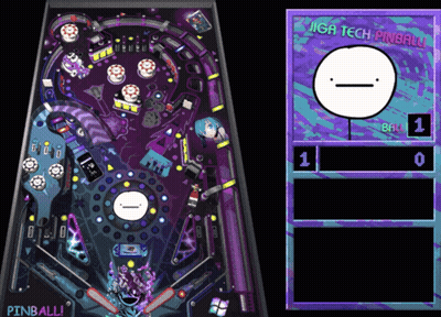 A Pinball Game Is Being Played On A Computer Monitor GIF
