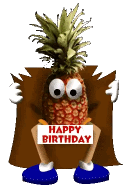 A Pineapple Holding A Happy Birthday Sign Sticker