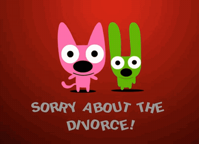 A Pink And A Green Cartoon Character Are Standing Next To Each Other GIF
