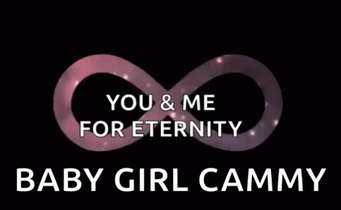 A Pink And Blue Infinity Symbol With The Words `` You And Me For Eternity Baby Girl Cammy '' GIF