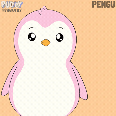 A Pink And Blue Penguin Hugging Each Other With The Words " I Love You Mom " On The Bottom GIF