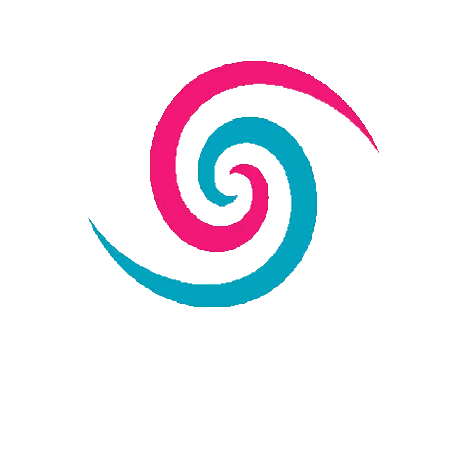 A Pink And Blue Swirl With A White Background Sticker