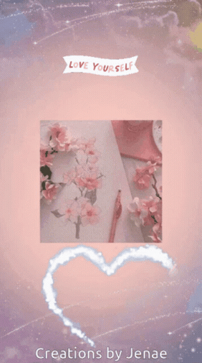 A Pink And Purple Background With A Heart That Says Love On It GIF