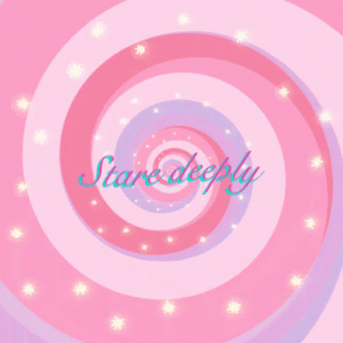 A Pink And Purple Swirl With The Words Stare Deeply Written On It GIF