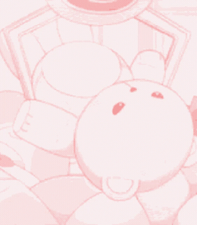A Pink And White Drawing Of A Teddy Bear In A Machine GIF