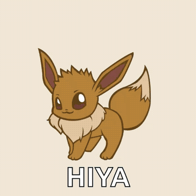 A Pink And White Pokemon With The Name Hiya On The Bottom Right GIF