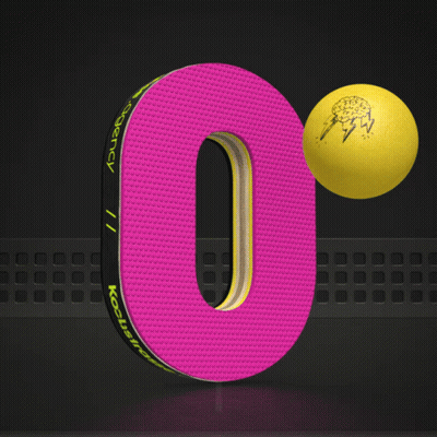 A Pink And Yellow Number 0 With A Yellow Ball Behind It GIF