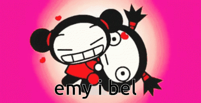 A Pink Background With A Cartoon Character And The Words Emy I Bet GIF