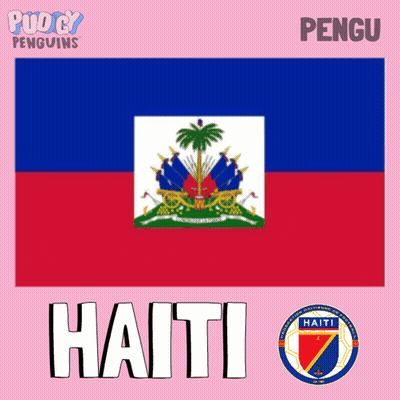 A Pink Background With A Flag And The Word Haiti GIF